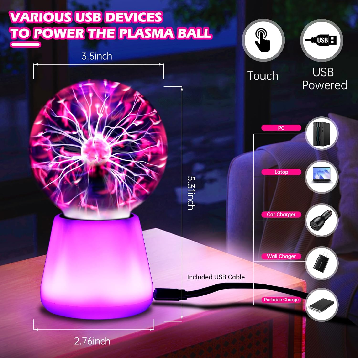 Плазменный шар, интерактивная  – обзор и цена Globe Interactive Light